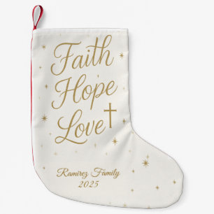 Chaussette de Noël chrétienne Foi Espoir Amour