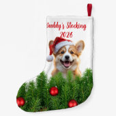 Chaussette de Noël Corgi Santa Paws (Dos)