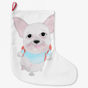 Chaussette de Noël cute bouledogue français