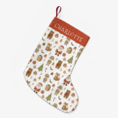 Chaussette de Noël d'animaux de la forêt dessinés (Devant (Accrochage))