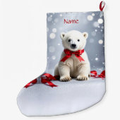 Chaussette de Noël de l'ours polaire pour les fête (Dos)