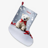 Chaussette de Noël de l'ours polaire pour les fête (Devant (Accrochage))