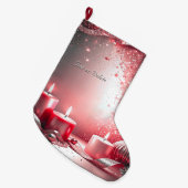 Chaussette de Noël décorative à bougies rouges (Devant (Accrochage))