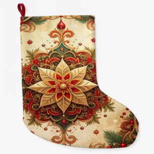 Chaussette de Noël décorative rouge et verte