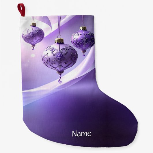 Chaussette de Noël Décorative Violette (Devant)