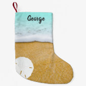 Chaussette de Noël Double Scène de Plage Dollar de (Devant)