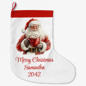 Chaussette de Noël éditable de Père Noël élégant (Devant)