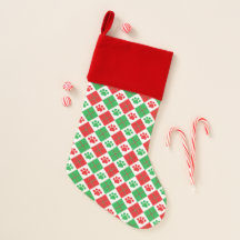 Empreinte de patte Jacquard rouge et vert