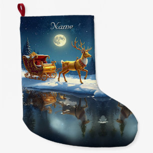 Chaussette de Noël en forme de traîneau de Noël de