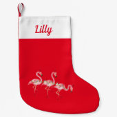 Chaussette de Noël en molleton corail avec monogra (Devant)