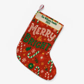Chaussette de Noël familiale Merry & Bright (Devant (Accrochage))