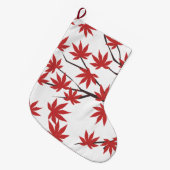Chaussette de Noël, feuilles rouges (Devant (Accrochage))