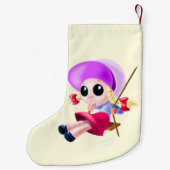 Chaussette de Noël Fille Balançant (Dos)