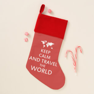 Chaussette De Noël Gardez le calme et voyagez le monde
