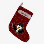 Chaussette de Noël hibou chef d'orchestre (Devant (Accrochage))