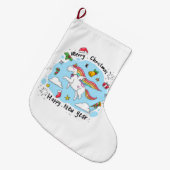 Chaussette de Noël licorne, Joyeux Noël (Devant (Accrochage))