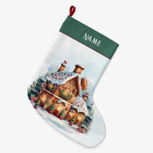 Chaussette de Noël Maison en Pain d'Épices Fêtes d (Devant (Accrochage))
