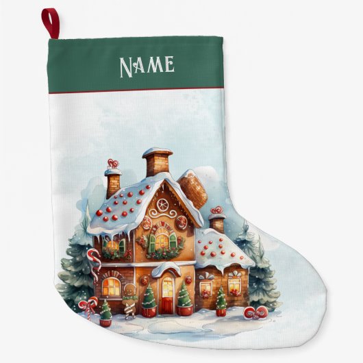 Chaussette de Noël Maison en Pain d'Épices Fêtes d (Devant)