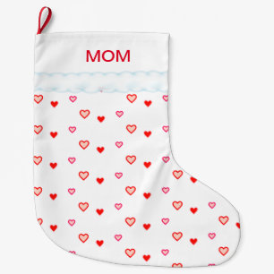 Chaussette de Noël maman rouge et blanc mignonne