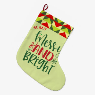 Chaussette de Noël nom joyeux et lumineux