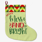 Chaussette de Noël nom joyeux et lumineux (Devant)
