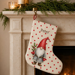 Chaussette de Noël nordique personnalisée Gnome Ro