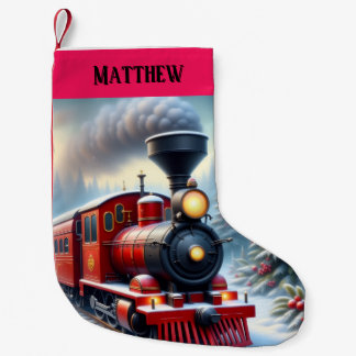 Chaussette de Noël Nostalgique Train Rouge