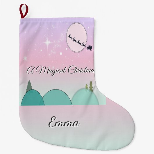 Chaussette de Noël Pastel au Clair de Lune (Devant)