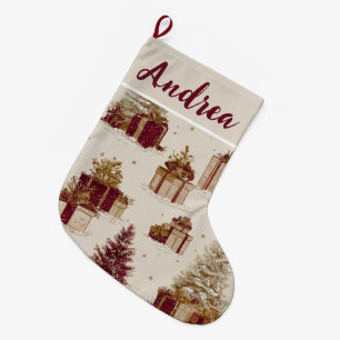 Chaussette de Noël personnalisée avec motif vintag