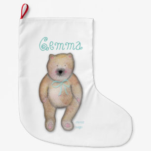 Chaussette de Noël personnalisée avec ours mignon
