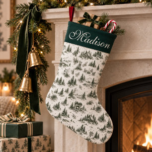 Chaussette de Noël personnalisée en toile Evergree