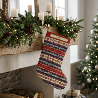 Chaussette de Noël personnalisée Nordique Fair Isl