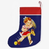 Chaussette De Noël Petite Femme Occidentale Sur Cheval À Bâtons (Dos)