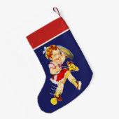 Chaussette De Noël Petite Femme Occidentale Sur Cheval À Bâtons (Dos (Accrochage))