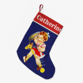 Chaussette De Noël Petite Femme Occidentale Sur Cheval À Bâtons (Devant (Accrochage))