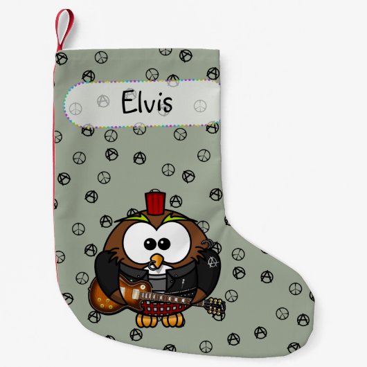 chaussette de Noël rocker chouette (Devant)