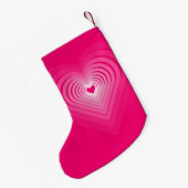 Chaussette de Noël rose avec coeurs (Dos (Accrochage))