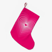 Chaussette de Noël rose avec coeurs (Devant (Accrochage))