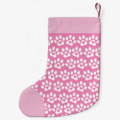 Chaussette de Noël rose empreinte de patte de chie (Dos)