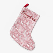 Chaussette de Noël Rose en bois de forêt (Devant (Accrochage))
