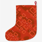 Chaussette de Noël Rouge Vert Géométrique (Dos)