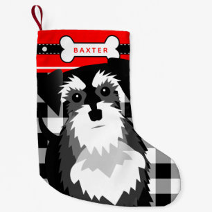 Chaussette De Noël Schnauzer miniature Vieux-Mode Plaid Petite Chri