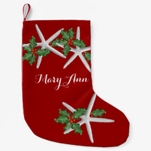 Chaussette de Noël tropicale Étoile de mer et houx