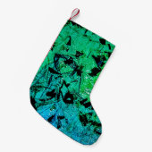 Chaussette de Noël verte abstraite, Douce verte éc (Devant (Accrochage))