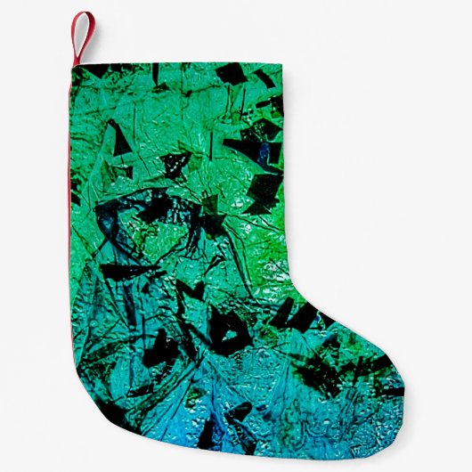 Chaussette de Noël verte abstraite, Douce verte éc (Devant)