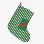 Chaussette de Noël verte sur fond vert (Devant (Accrochage))