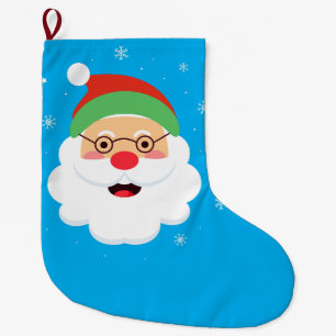 Chaussette de Noël Visage de Père Noël Mignon Floc