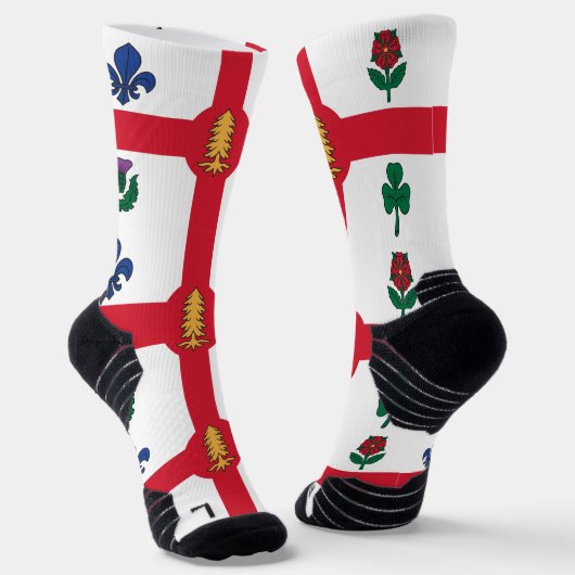 Chaussette de sport à équipage avec drapeau de Mon (Angulaire)