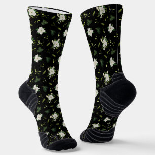 Chaussette de sport à équipage vert blanc à haute