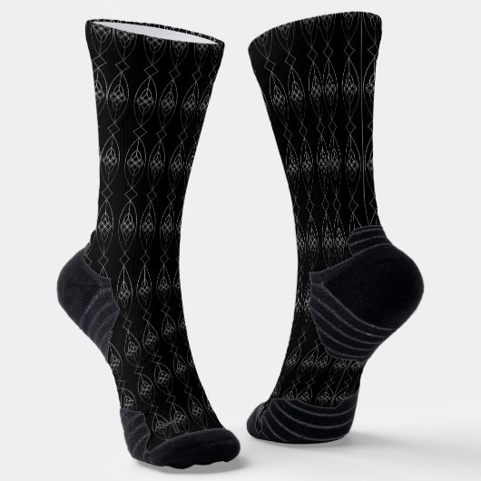 Chaussette Déco Noir Et Argent (Angulaire)